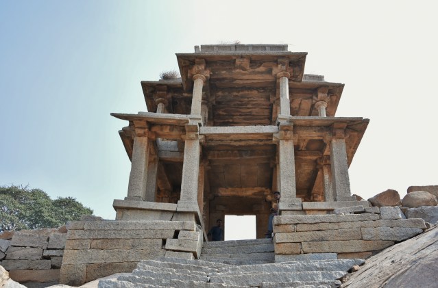 Double storeyed pavillion on the top of Narasimha temple