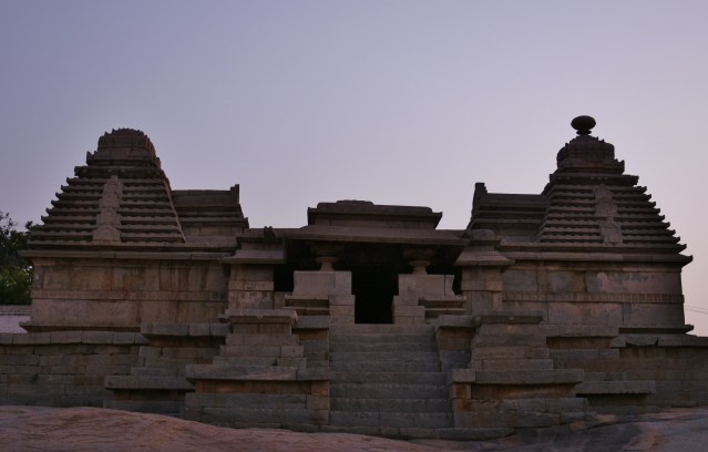 Trikuta Temple on the Hemakuta hill slope - Front view - Kadamba Nagara Sikhara