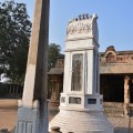 Lamp post and Inagural stone on the east side of Raghunathaswamy temple.