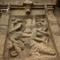 DSC_9408 – (East wall of Olakannatha temple) – Alidanrittamurthi (Shiva dancing in the pose of a warrior in action)