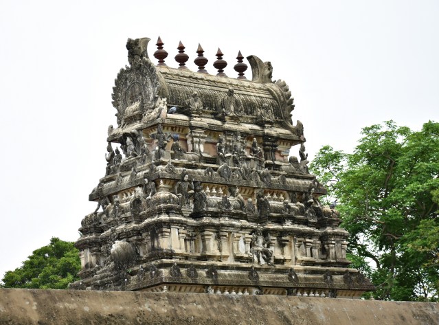 DSC_9575 - Vimana or Superstructure of the main sanctum of Sthalashayana Perumal temple, in front of Pancha Pandava cave.Vaulted Barrel Roof