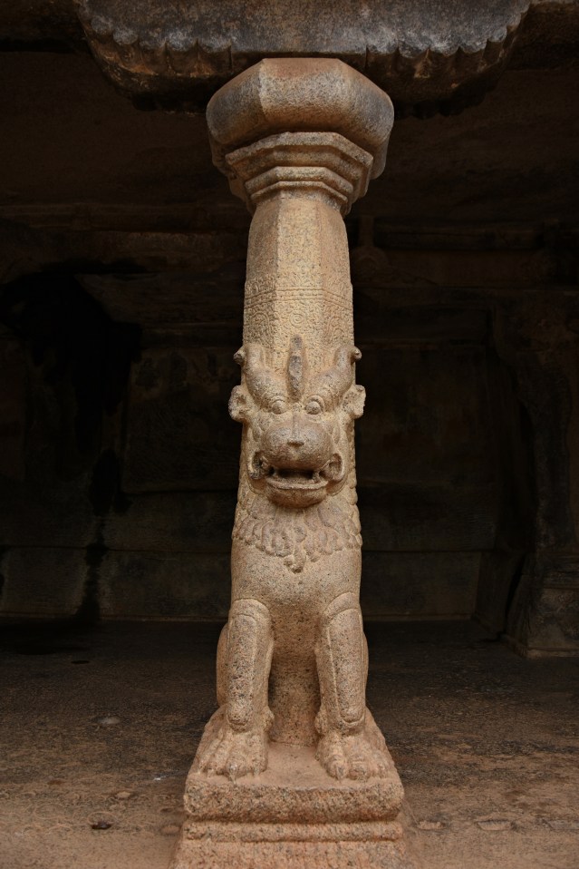 DSC_9655 - Monolith lion pillar of Ramanuja cave temple.