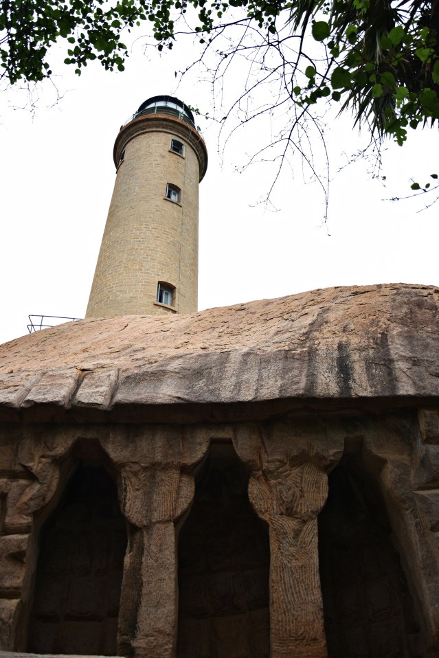 DSC_9678 - 2 other unfinished caves on the foothills, above which Mahishasuramardhini cave and Lighthouse are placed.
