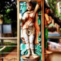C360_2018-08-29 – Beautifully painted lady figure in a pillar of Thanjavur Maharaja Serfoji’s Sarasvati Mahal Library. (2)