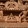 DSC_0141 – Mahesha Siva stucco relief on the 1st layer of Keralanthagan gopura near central offset (right side).