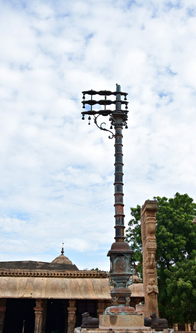 DSC_0263 - Decorated flag post or Dvaja sthamba of Thanjavur Brihadeeswara temple.
