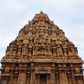 DSC_0541 – West side of Subrahmanya shrine with image of Karthikeya in the centre of sanctum wall.Highly ornated form.