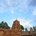 DSC_0583 – North side of E facing Ganesha shrine in SW corner of temple complex with blue cloudy evening sky.