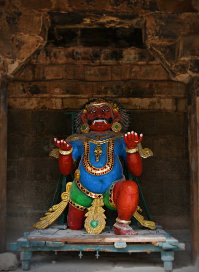 DSC_0730 - Virabhadra statue found in the SW corner of Cloister mandapa - Brihadheeswara temple complex.