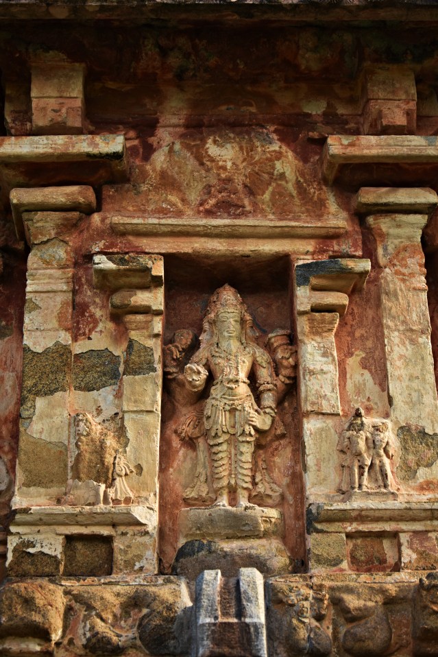 DSC_9924 - Brahma or Timurthi concept displayed at the northern wall of Amman temple.
