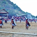 DSC_2297 Ao tribe performing head hunter’s dance which signifies the procession of the warriors across the village towards the altar where the heads are to be kept.