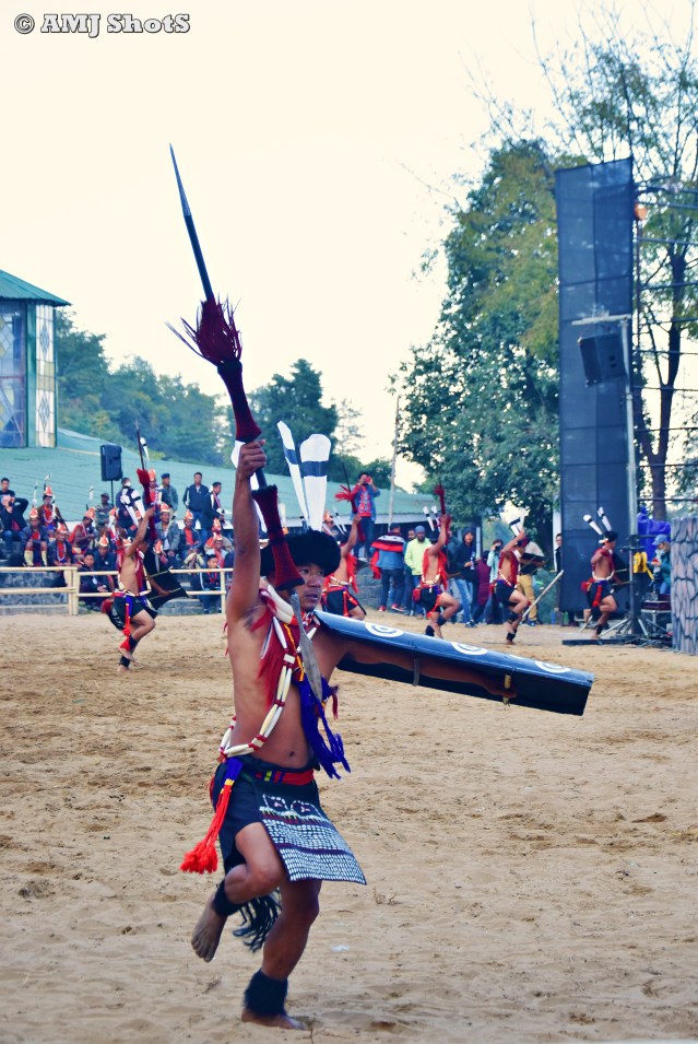 DSC_2303 Ao tribe performing head hunter’s dance which signifies the procession of the warriors across the village towards the altar where the heads are to be kept.