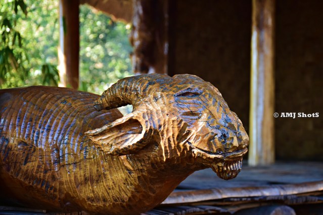 DSC_2370 Wooden sculpture of a village goat inside Garo mmorung.