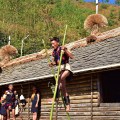 DSC_2401 Khiamniungan tribe practising Bamboo stalk walk.
