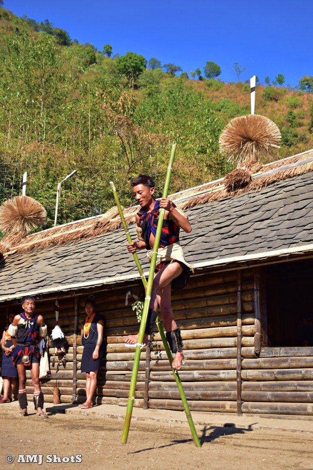 DSC_2401 Khiamniungan tribe practising Bamboo stalk walk.