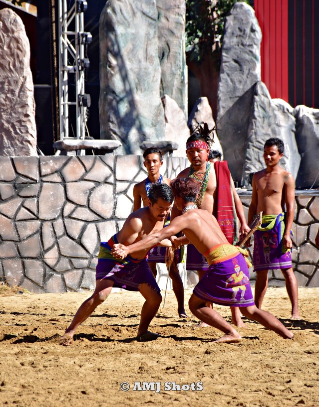 DSC_3585 Garo tribe performing their traditional game - Jaktongsika (A test of strength between 2 men)