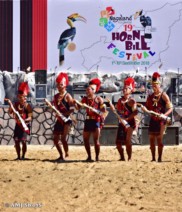 DSC_3599 A folk song by Phom tribe as a tribute to Hornbill festival.‘Oohang Moo Menvih-Ei Yahpu’ (a tribute to Hornbill Festival) was performed by Phom tribe.